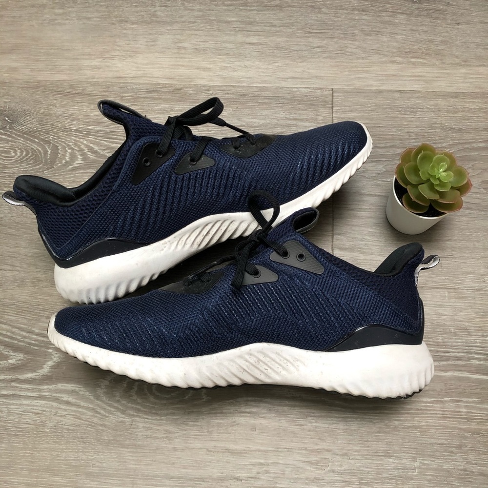 adidas alpha bounce navy white running shoes